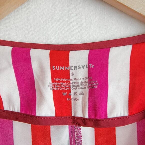 Summersalt The Cloud Nine Striped Long Sleeve Button Up Sleep Shirt Size Small - Picture 6 of 6